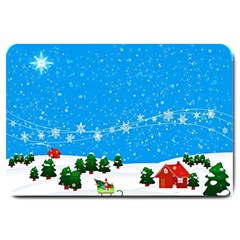 Elf On A Shelf In Sled Snowflakes Large Doormat  by Wegoenart