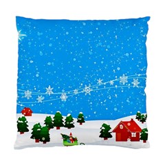 Elf On A Shelf In Sled Snowflakes Standard Cushion Case (one Side) by Wegoenart