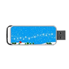 Elf On A Shelf In Sled Snowflakes Portable Usb Flash (one Side) by Wegoenart