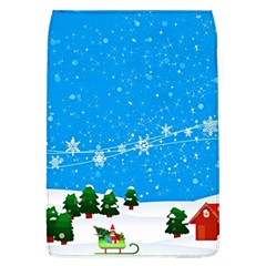 Elf On A Shelf In Sled Snowflakes Removable Flap Cover (l) by Wegoenart