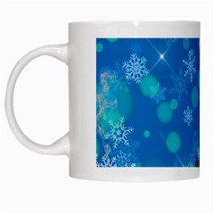 Winter Village Snow Brick Buildings White Mugs by Wegoenart