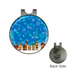 Winter Village Snow Brick Buildings Hat Clips with Golf Markers