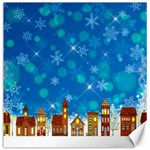 Winter Village Snow Brick Buildings Canvas 20  x 20  19 x19.27  Canvas - 1