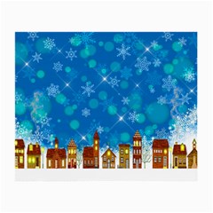 Winter Village Snow Brick Buildings Small Glasses Cloth (2-Side)