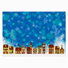 Winter Village Snow Brick Buildings Large Glasses Cloth (2-Side)