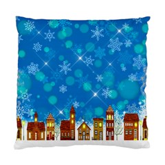 Winter Village Snow Brick Buildings Standard Cushion Case (One Side)