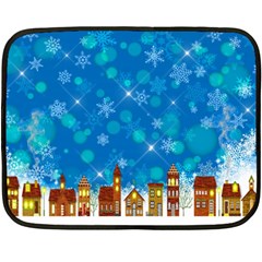 Winter Village Snow Brick Buildings Fleece Blanket (Mini)