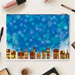 Winter Village Snow Brick Buildings Cosmetic Bag (XL) Back