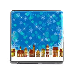 Winter Village Snow Brick Buildings Memory Card Reader (Square 5 Slot)