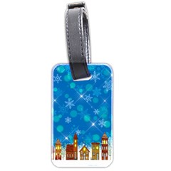 Winter Village Snow Brick Buildings Luggage Tags (two Sides) by Wegoenart