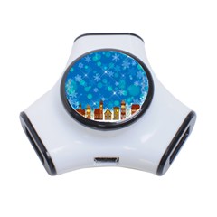 Winter Village Snow Brick Buildings 3-Port USB Hub