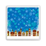 Winter Village Snow Brick Buildings Memory Card Reader (Square) Front