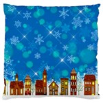 Winter Village Snow Brick Buildings Large Cushion Case (Two Sides) Front