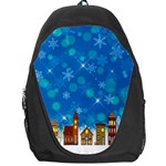 Winter Village Snow Brick Buildings Backpack Bag Front