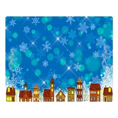 Winter Village Snow Brick Buildings Double Sided Flano Blanket (Large) 