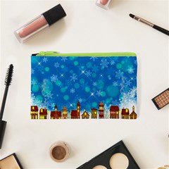 Winter Village Snow Brick Buildings Cosmetic Bag (XS)