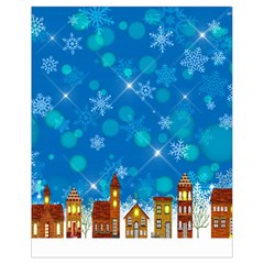 Winter Village Snow Brick Buildings Drawstring Bag (Small)