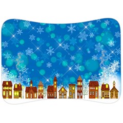 Winter Village Snow Brick Buildings Velour Seat Head Rest Cushion by Wegoenart