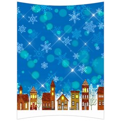 Winter Village Snow Brick Buildings Back Support Cushion by Wegoenart