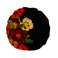 Flowers Vintage Floral Standard 15  Premium Flano Round Cushions by Wegoenart