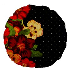 Flowers Vintage Floral Large 18  Premium Flano Round Cushions