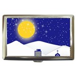 Night Christmas Background Moon Snow Cigarette Money Case Front