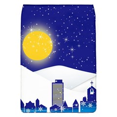 Night Christmas Background Moon Snow Removable Flap Cover (l) by Wegoenart