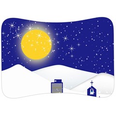 Night Christmas Background Moon Snow Velour Seat Head Rest Cushion by Wegoenart