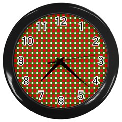 Lumberjack Plaid Buffalo Plaid Wall Clock (black) by Wegoenart