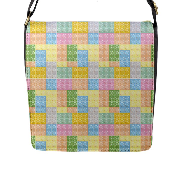 Lego Background Flap Closure Messenger Bag (L)