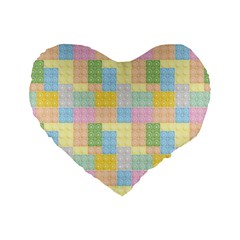 Lego Background Standard 16  Premium Flano Heart Shape Cushions