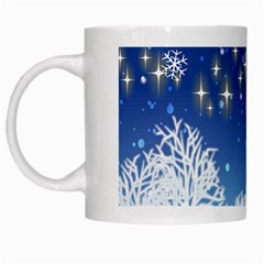 Snowflakes Snowy Landscape Reindeer White Mugs by Wegoenart