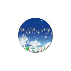 Snowflakes Snowy Landscape Reindeer Golf Ball Marker (4 Pack) by Wegoenart