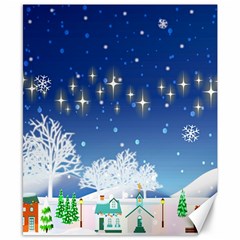 Snowflakes Snowy Landscape Reindeer Canvas 8  X 10  by Wegoenart