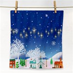 Snowflakes Snowy Landscape Reindeer Face Towel Front