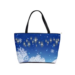 Snowflakes Snowy Landscape Reindeer Classic Shoulder Handbag by Wegoenart