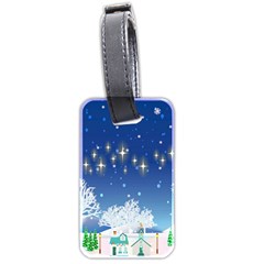 Snowflakes Snowy Landscape Reindeer Luggage Tags (two Sides) by Wegoenart