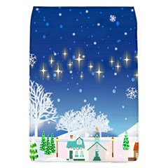 Snowflakes Snowy Landscape Reindeer Removable Flap Cover (l) by Wegoenart