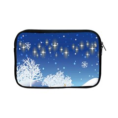 Snowflakes Snowy Landscape Reindeer Apple Ipad Mini Zipper Cases by Wegoenart