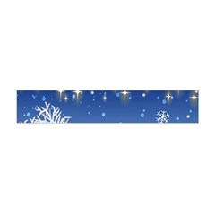 Snowflakes Snowy Landscape Reindeer Flano Scarf (mini) by Wegoenart