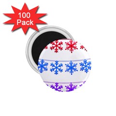 Christmas Snowflake 1 75  Magnets (100 Pack)  by Wegoenart