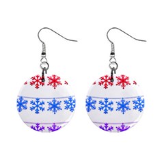 Christmas Snowflake Mini Button Earrings by Wegoenart