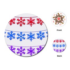 Christmas Snowflake Playing Cards (round) by Wegoenart