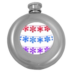 Christmas Snowflake Round Hip Flask (5 Oz) by Wegoenart