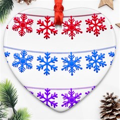 Christmas Snowflake Heart Ornament (two Sides) by Wegoenart