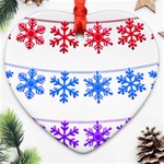 Christmas Snowflake Heart Ornament (Two Sides) Front