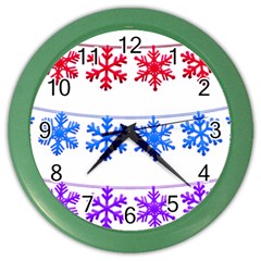 Christmas Snowflake Color Wall Clock by Wegoenart