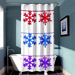 Christmas Snowflake Shower Curtain 36  X 72  (stall)  by Wegoenart