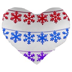 Christmas Snowflake Large 19  Premium Heart Shape Cushions by Wegoenart