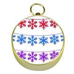 Christmas Snowflake Gold Compasses by Wegoenart